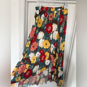 Indigo Rose Floral Printed Midi Skirt